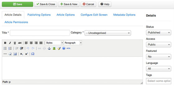 joomla editor